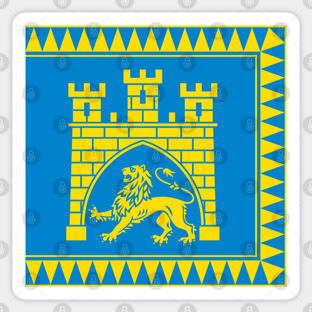 Flag of Lviv, Ukraine Sticker by brigadeiro